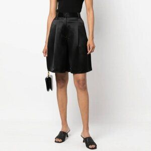 By Malene Birger Black Satin Wide Led Povilla Short